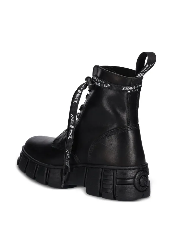 NEW ROCK M-WALL083CCT lace-up Chunky Sole Boots | Black | FARFETCH UK