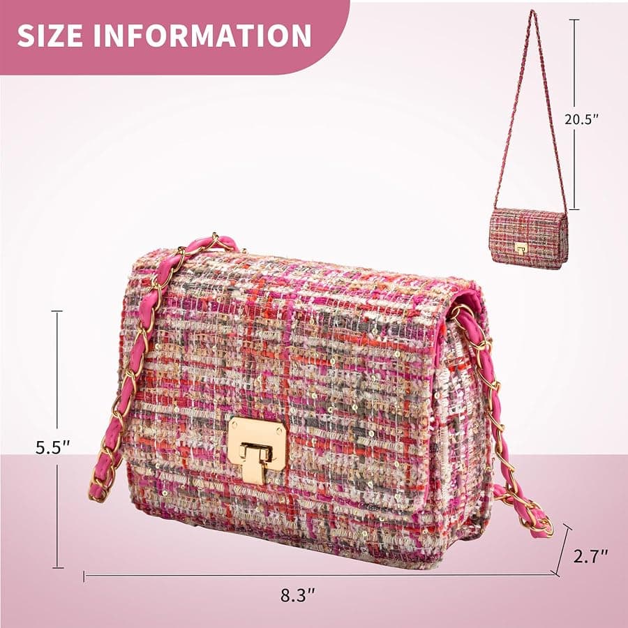 Blisfulady Small Shoulder Bag for Women Mini Purse Handbag PU Leather Crossbody Evening Bag Quilted Satchel, with Chain Strap