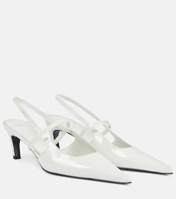 Sharp 50 patent leather slingback pumps in white - Toteme | Mytheresa