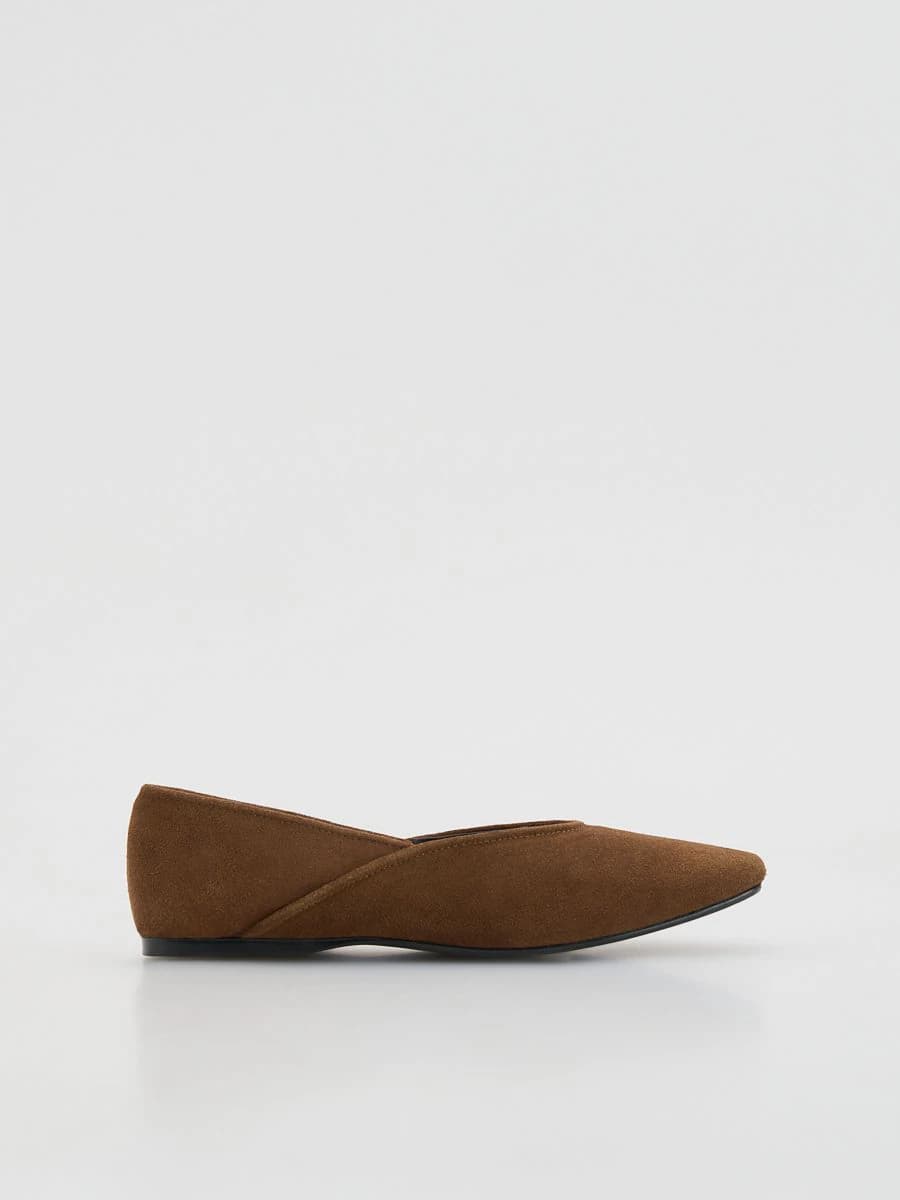 Sheepskin ballet flats Color brown