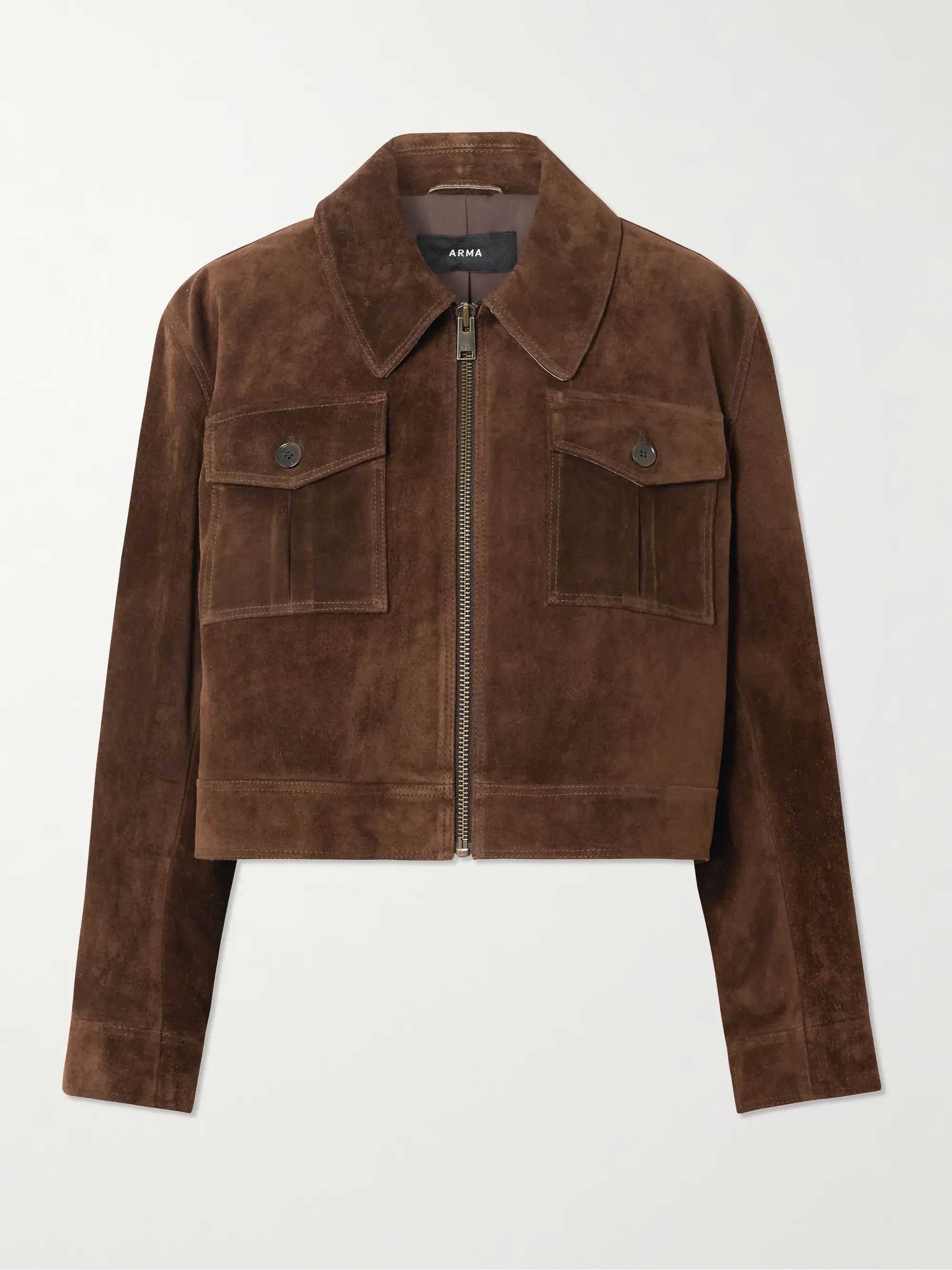 ARMA Helen cropped suede jacket | NET-A-PORTER