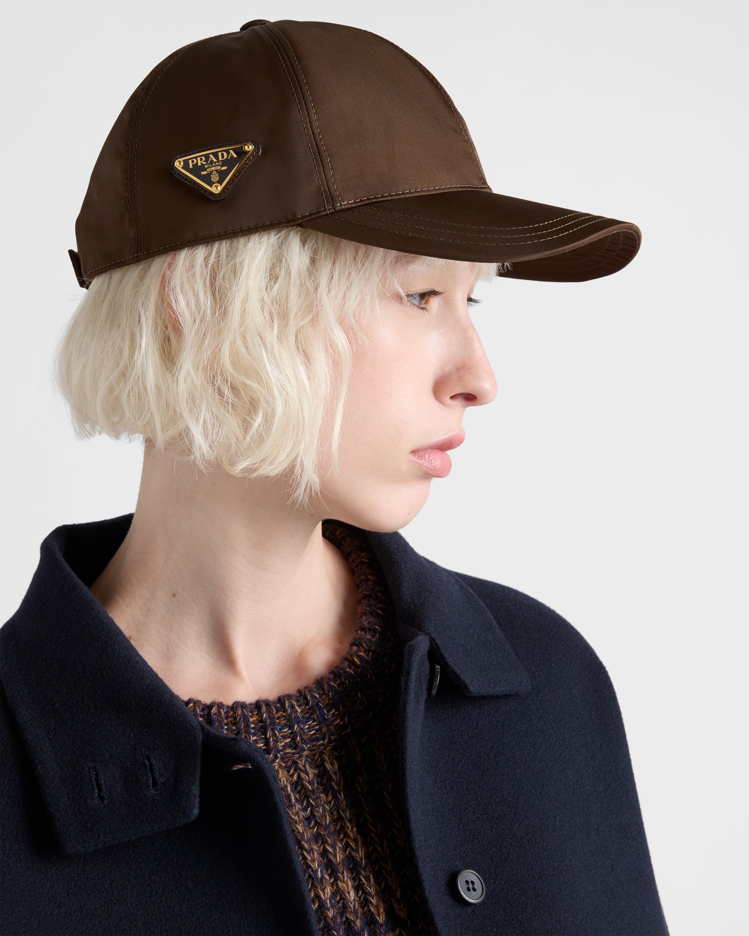 Burnt Brown Re-Nylon baseball cap | PRADA - United Kingdom
