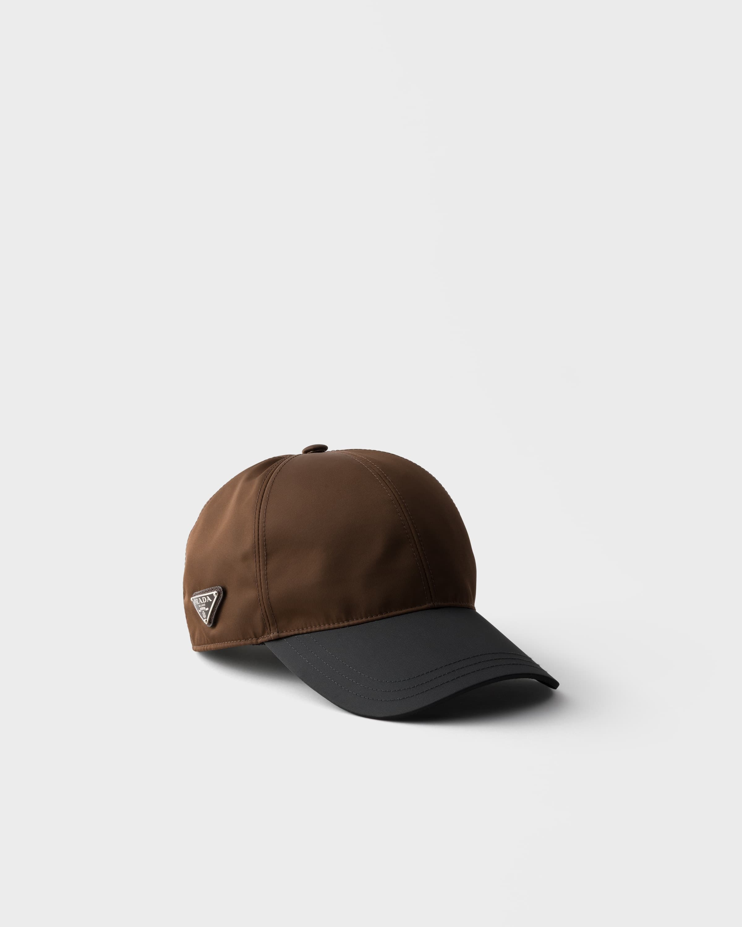 Burnt Sienna/Black Two-tone Re-Nylon baseball cap | PRADA - United Kingdom
